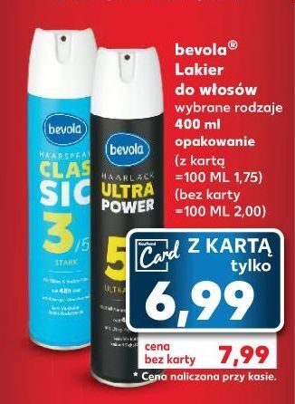 Kaufland Lakier do włosów ultra power bevola oferta