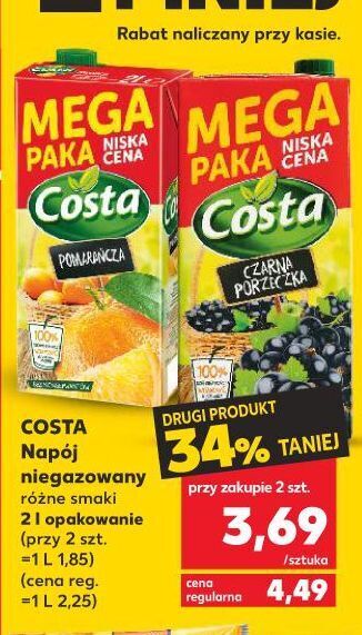 Kaufland Napój czarna porzeczka costa oferta