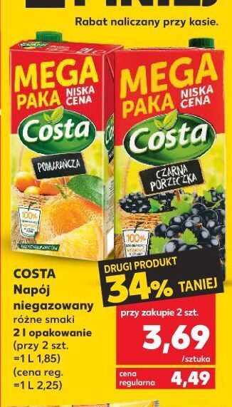 Kaufland Napój pomarańczowy costa oferta