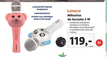 Lidl Mikrofon do karaoke miś 5w lenco oferta