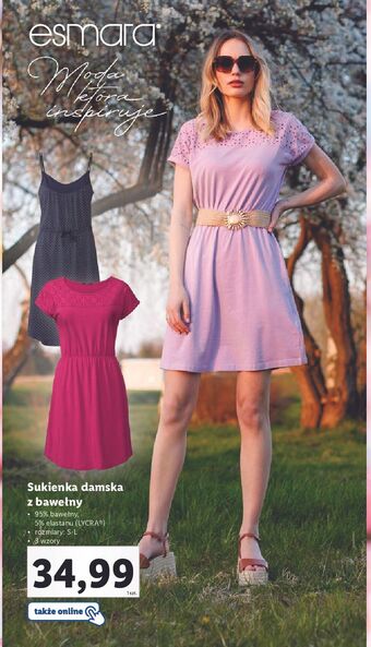 Lidl Sukienka damska z bawełny rozm. s-l esmara oferta