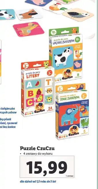 Lidl Puzzle dzikie zwierzęta czuczu oferta