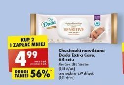 Biedronka Chusteczki wilgotne sensitive dada extra care oferta