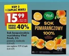 Biedronka Sok mandarynkowy vital fresh oferta