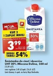 Biedronka Śmietanka uht 30% mleczna dolina oferta