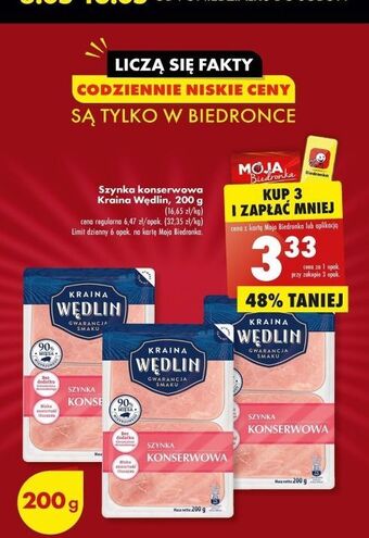 Biedronka Szynka konserwowa kraina wędlin oferta