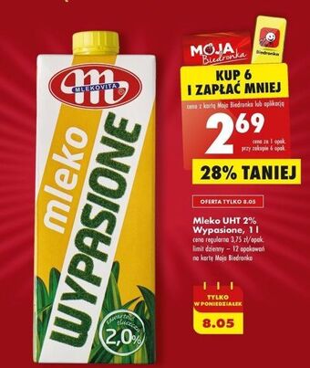 Biedronka Mleko 2% mlekovita wypasione oferta