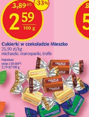 Delikatesy Centrum Cukierki w czekoladzie Mieszko 100g oferta