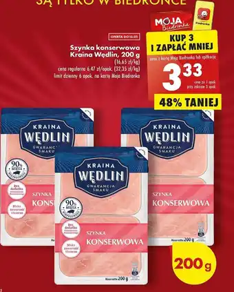 Biedronka Kraina Wędlin Szynka konserwowa 200 g oferta