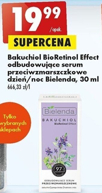Biedronka Bielenda Bakuchiol BioRetinol Effect odbudowujące serum przeciwzmarszczkowe dzień/noc 30 ml oferta
