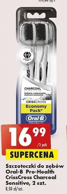 Biedronka Oral-B Szczoteczki do zębów Pro-Health CrissCross Charcoal Sensitive, 2 szt. oferta