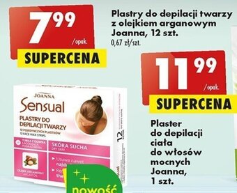 Biedronka Joanna Plastry do depilacji twarzy z olejkiem arganowym 12 szt. oferta