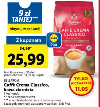 Lidl Bellarom Caffè Crema Classico, kawa ziarnista 1kg oferta