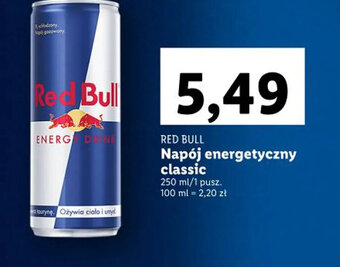 Lidl Red Bull Napój energetyczny classic 250ml oferta