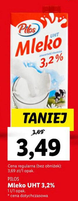 Lidl Pilos Mleko UHT 3,2% 1l oferta