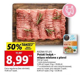 Lidl RZEŹNIK FIT LIFE Polski indyk - mięso mielone z piersi 400g oferta