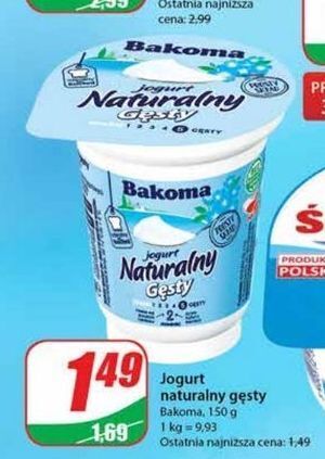 Jogurt naturalny gęsty bakoma naturalny