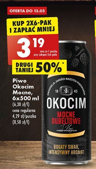 Biedronka Piwo okocim mocne dubeltowe oferta