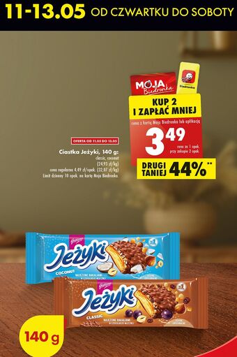 Biedronka Ciastka classic jeżyki oferta