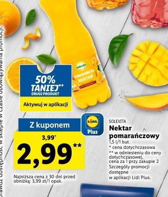 Lidl Nektar pomarańczowy solevita oferta
