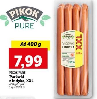 Lidl Parówki z indyka xxl pikok pure oferta