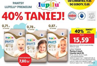 Lidl Pieluchomajtki 6 extra large lupilu pants premium oferta