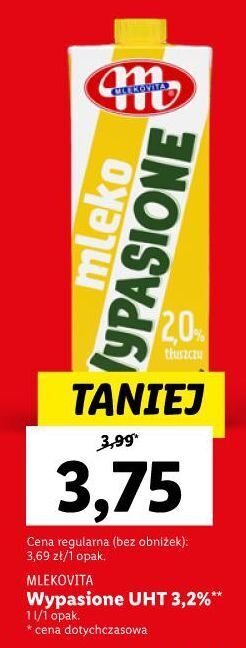 Lidl Mleko 2% mlekovita wypasione oferta