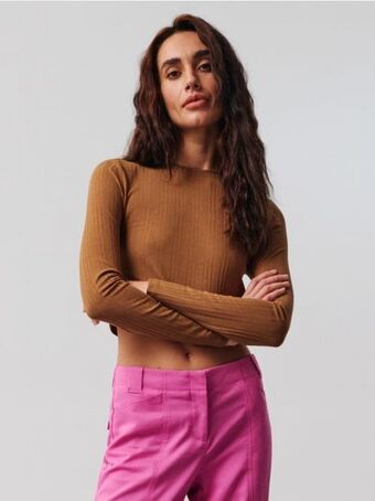 Sinsay Crop top w prążki oferta