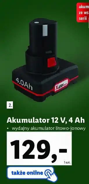 Lidl Akumulator litowo-jonowy 12v 4ah oferta