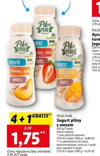 Lidl PILOS PURE Jogurt pitny z owsem 250 g oferta