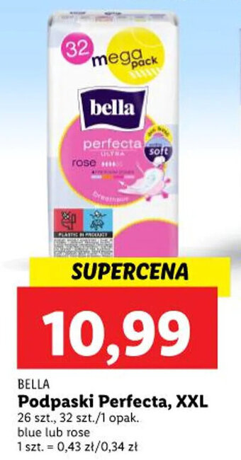 Lidl BELLA Podpaski Perfecta, XXL 26 szt., 32 szt. oferta
