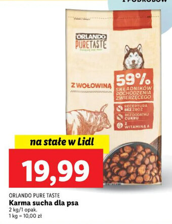 Lidl ORLANDO PURE TASTE Karma sucha dla psa 2kg oferta