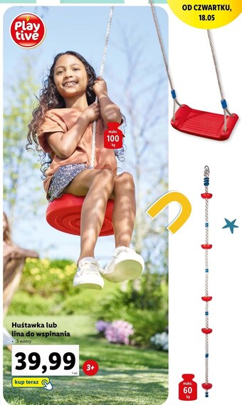 Lidl Huśtawka ogrodowa playtive oferta