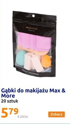 Action Gąbka do makijażu max & more oferta