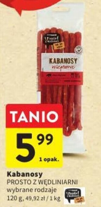 Intermarche PROSTO Z WĘDLINIARNI Kabanosy 120g oferta