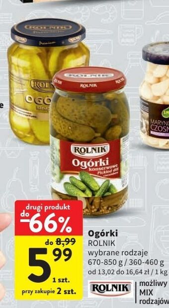 Intermarche Ogórki konserwowe rolnik oferta
