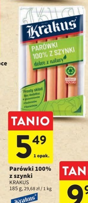 Intermarche Parówki z szynki dobre natury krakus animex oferta