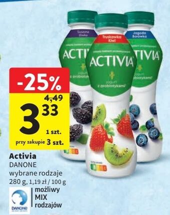Intermarche Jogurt suszona śliwka danone activia oferta