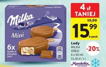 Intermarche Lody mini vanilla & chocolate swirl milka ice cream oferta