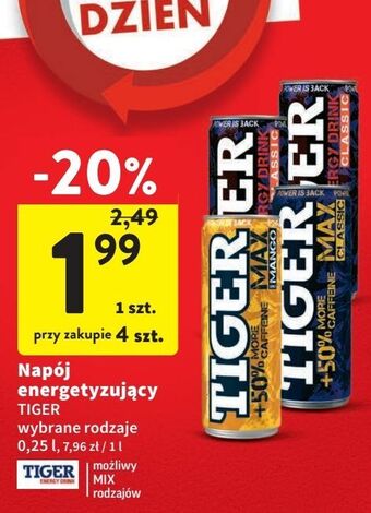 Intermarche Napój max caffeine tiger energy drink oferta