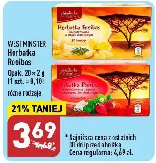 ALDI Herbata rooibos waniliowa westminster oferta