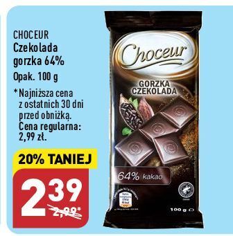 ALDI Czekolada gorzka 64% choceur oferta