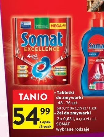 Intermarche Tabletki do zmywarki regular somat excellence 4in1 oferta