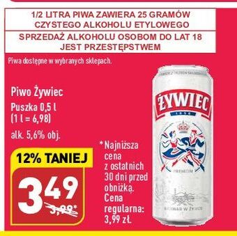 ALDI Piwo żywiec jasne pełne oferta
