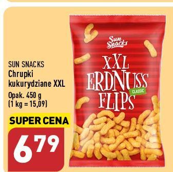 ALDI Chrupki xxl kukurydziane z mielonym orzeszkami ziemnymi sun snacks oferta