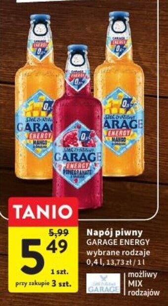 Intermarche Garage Energy Napój piwny 0,4 l oferta