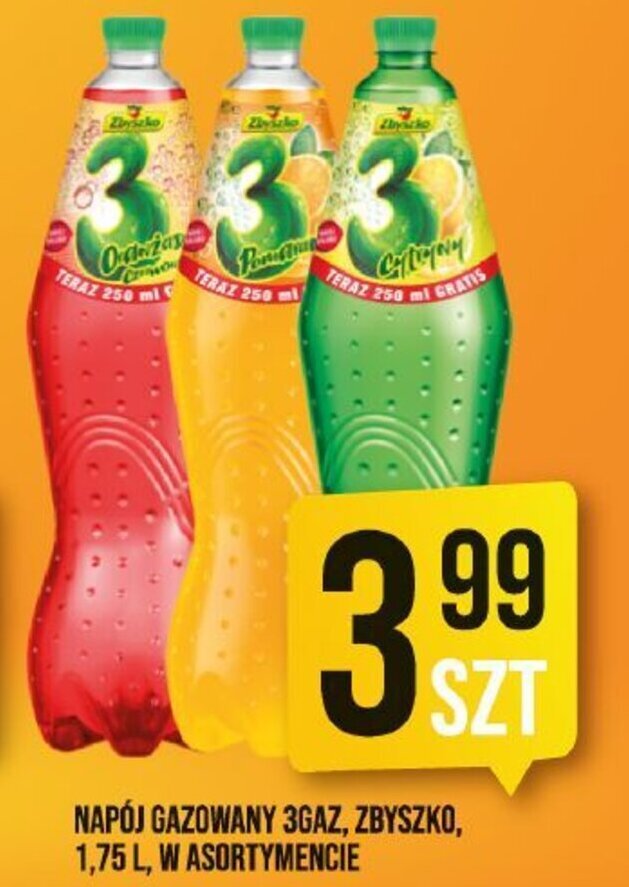 Market Jan ZBYSZKO NAPÓJ GAZOWANY 3GAZ, 1,75 L oferta