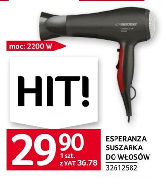 Selgros Suszarka do włosów esperanza oferta