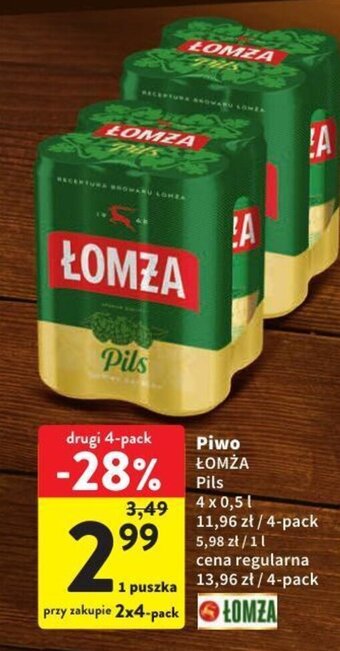 Intermarche Łomża piwo 4x0,5l oferta