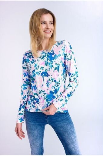 Greenpoint Sweter z nadrukiem w pastelowe kwiaty oferta